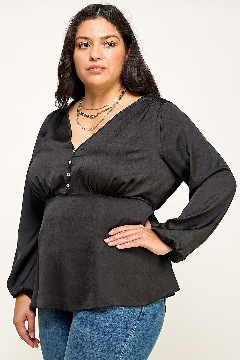 Blouse nuisette en satin