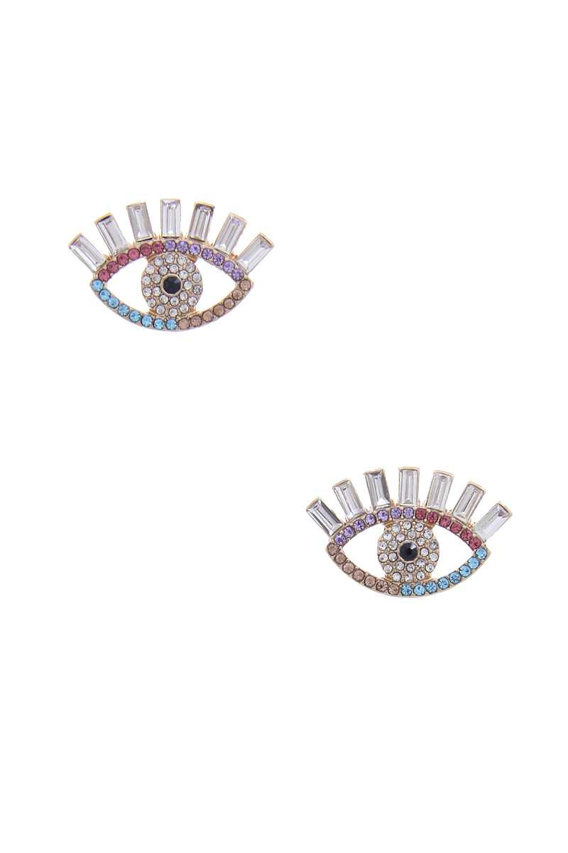 Boucle d'oreille avec œil en strass