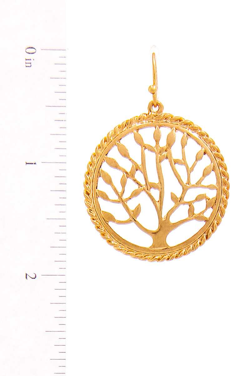 Boucle d'oreille élégante en forme d'arbre circulaire