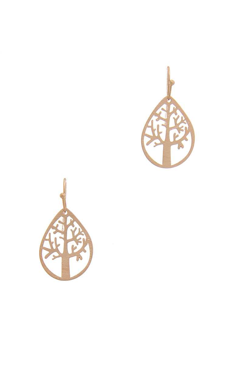 Boucle d'oreille en forme de goutte de chêne
