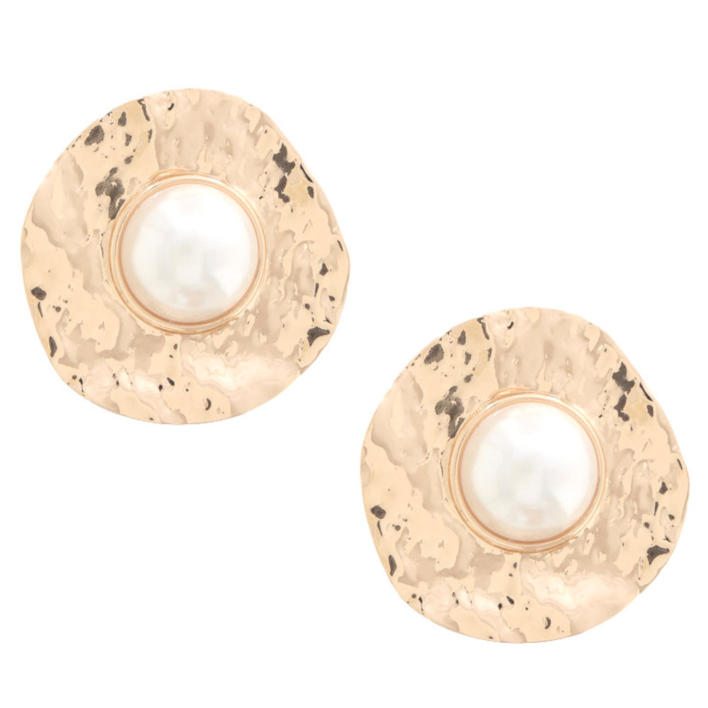 Boucle d'oreille en perles de métal martelé