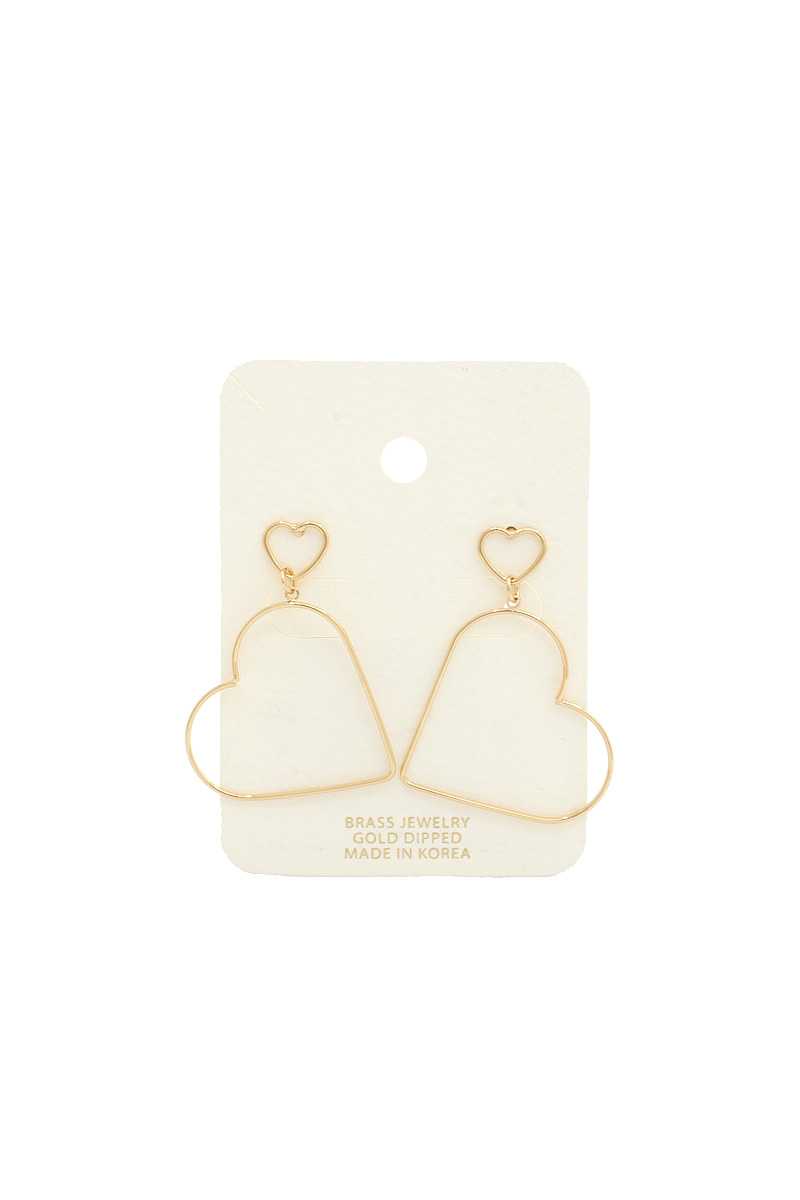 Boucle d'oreille fine double cœur