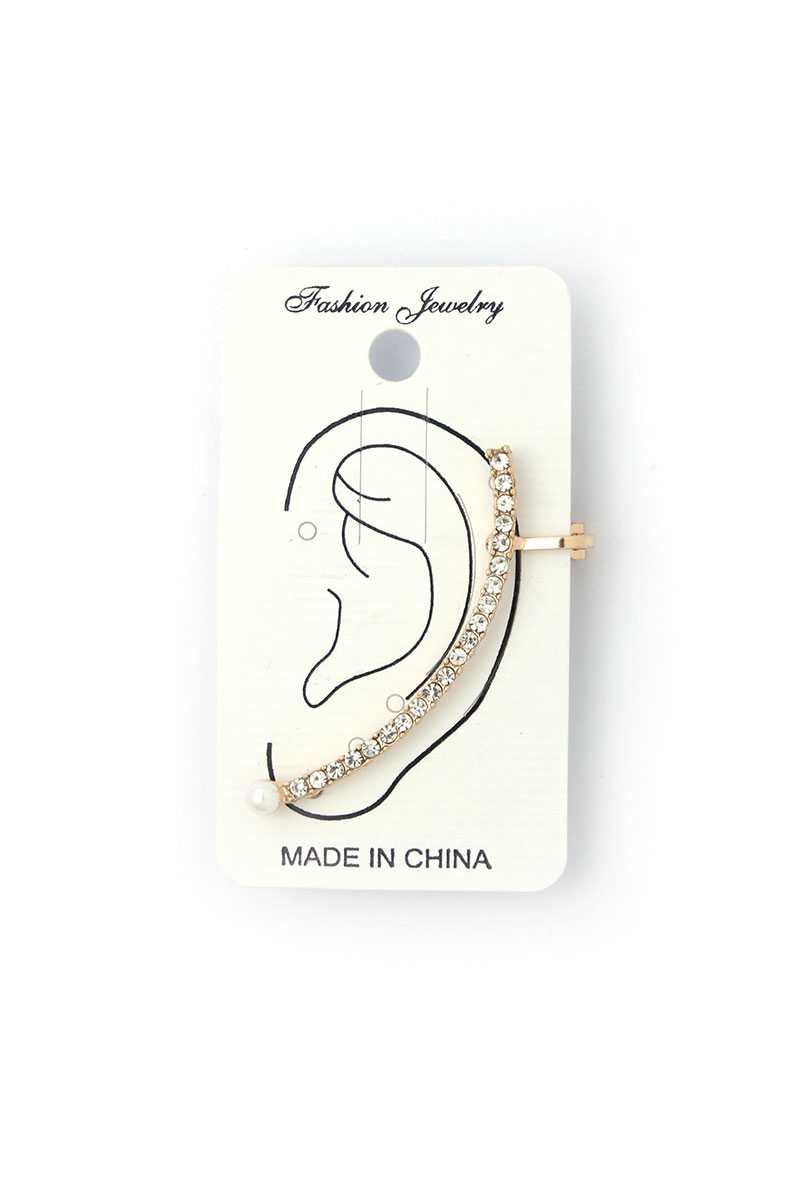 Boucle d'oreille manchette en strass
