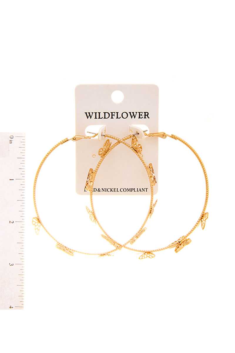 Boucle d'oreille multi-papillon tendance à la mode