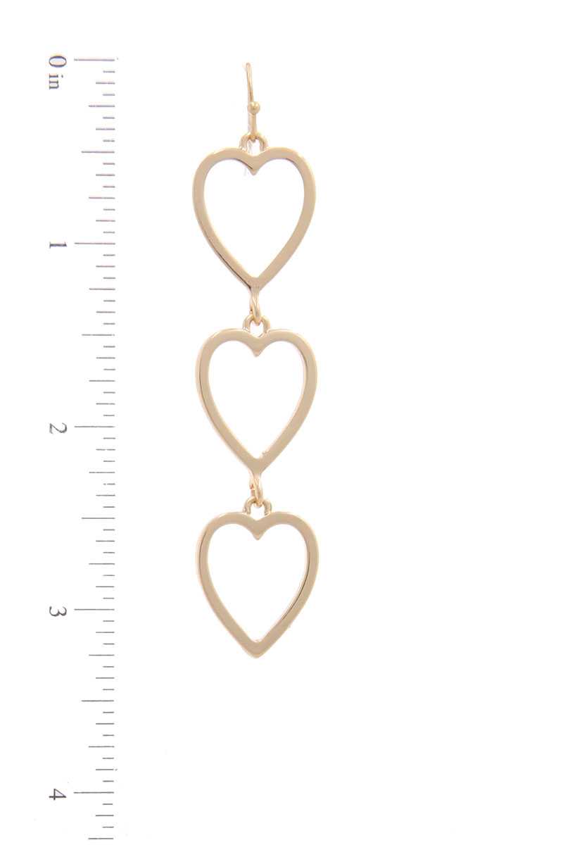 Boucle d'oreille pendante en forme de cœur découpée