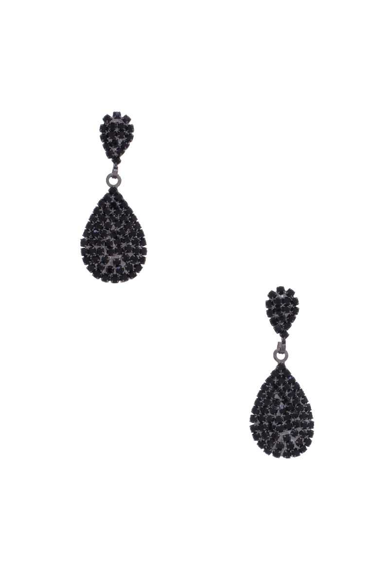 Boucle d'oreille pendante en strass en forme de larme