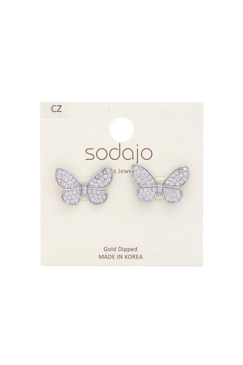 Boucle d'oreille trempée en métal papillon doré