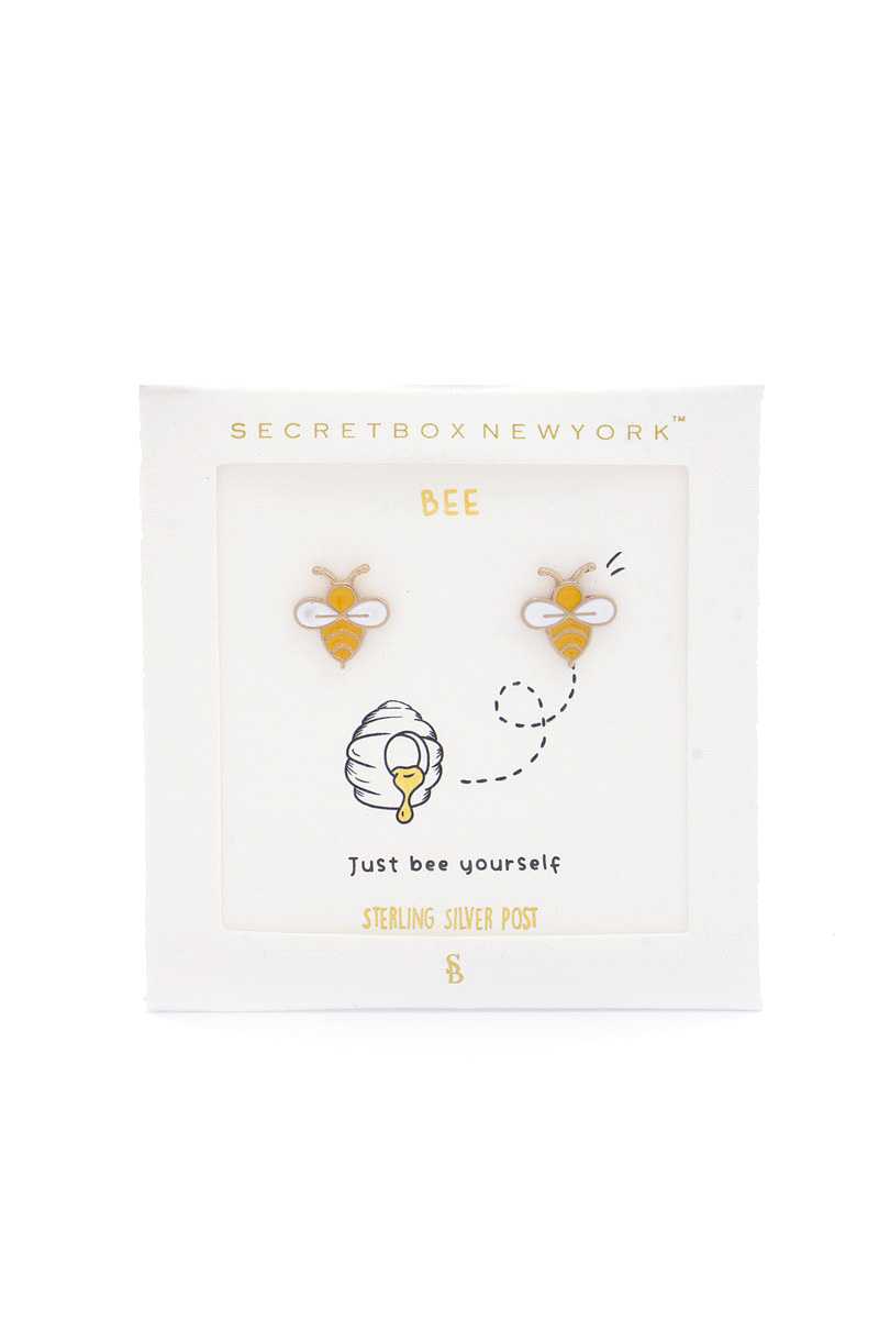 Boucle d'oreille trempée en or abeille