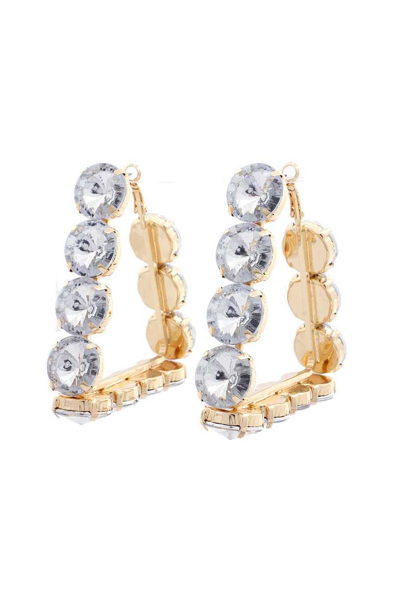 Boucle d'oreille triangle bord strass