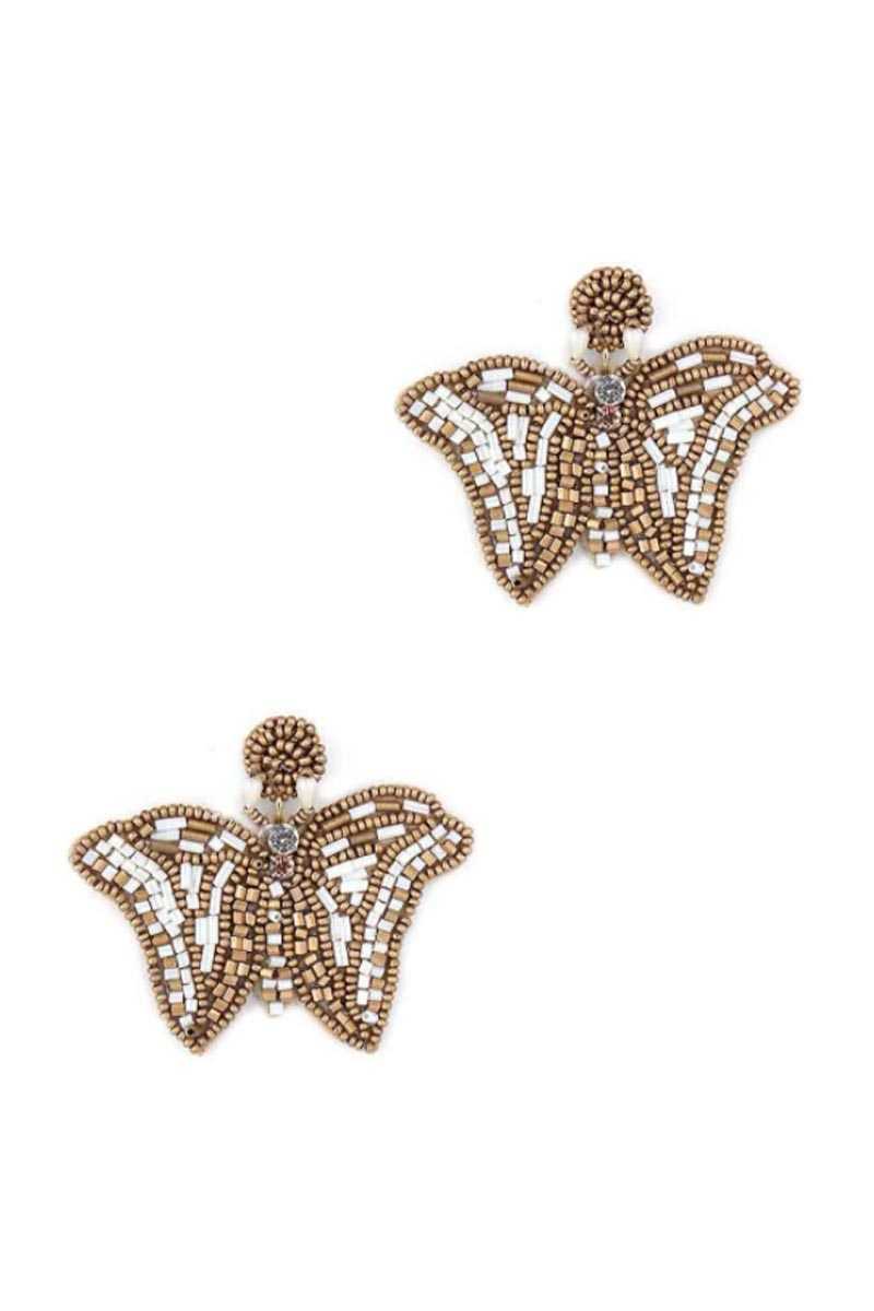 Boucles d'oreilles mode en perles papillon