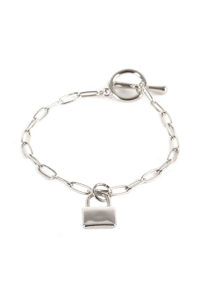 Bracelet à breloques avec trombone en métal et chaîne