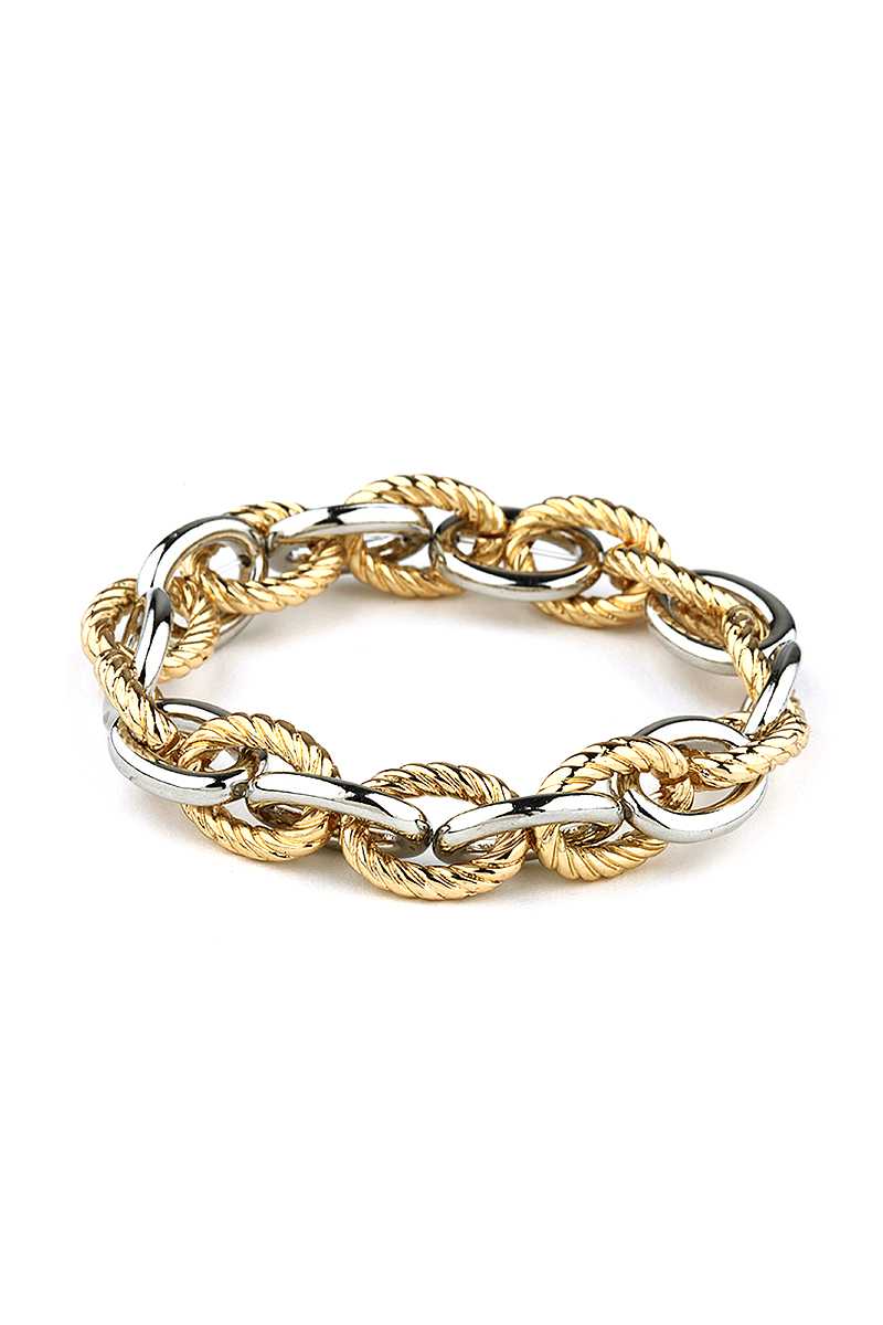 Bracelet à double maillons en métal tendance