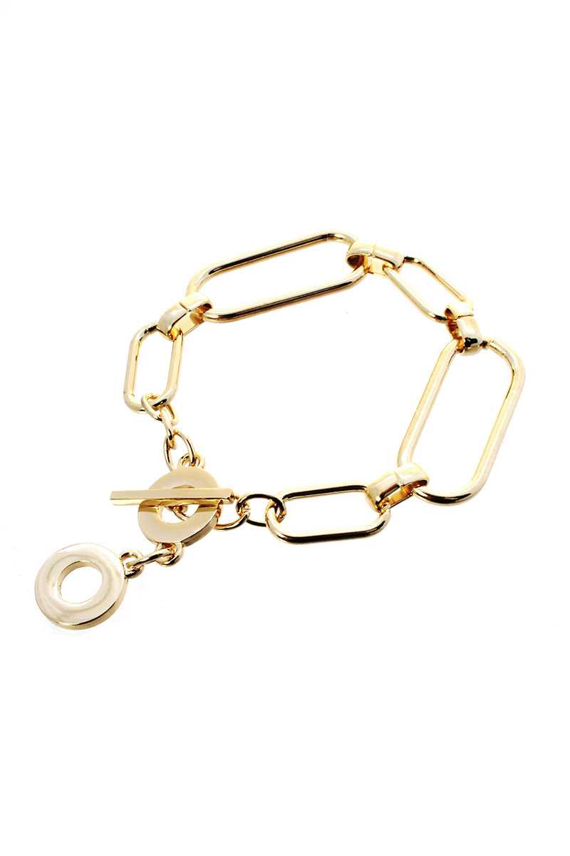 Bracelet à fermoir à bascule en chaîne métallique