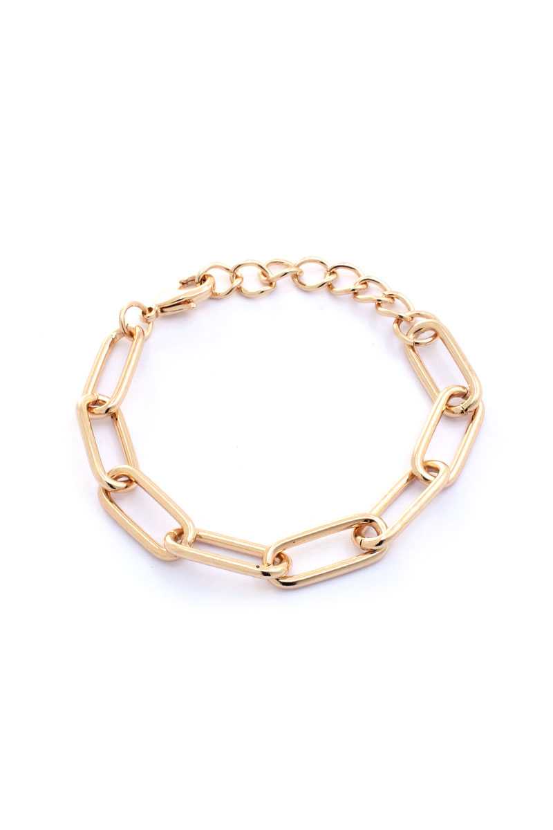 Bracelet chaîne à maillons ovales en métal