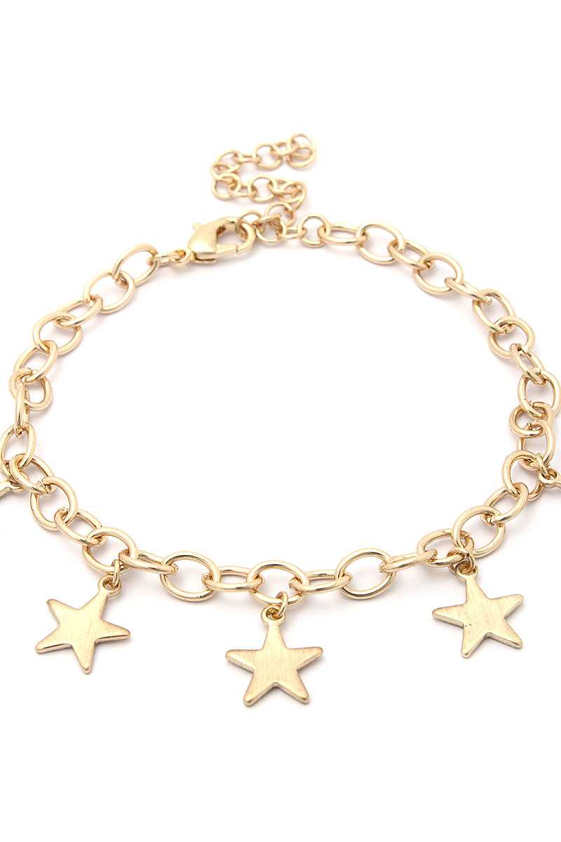 Bracelet en métal à breloques étoiles