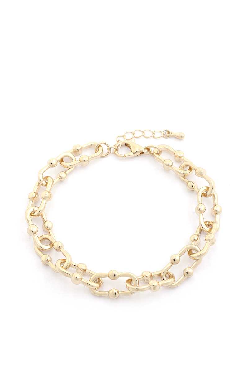 Bracelet en métal à maillons boule ovale