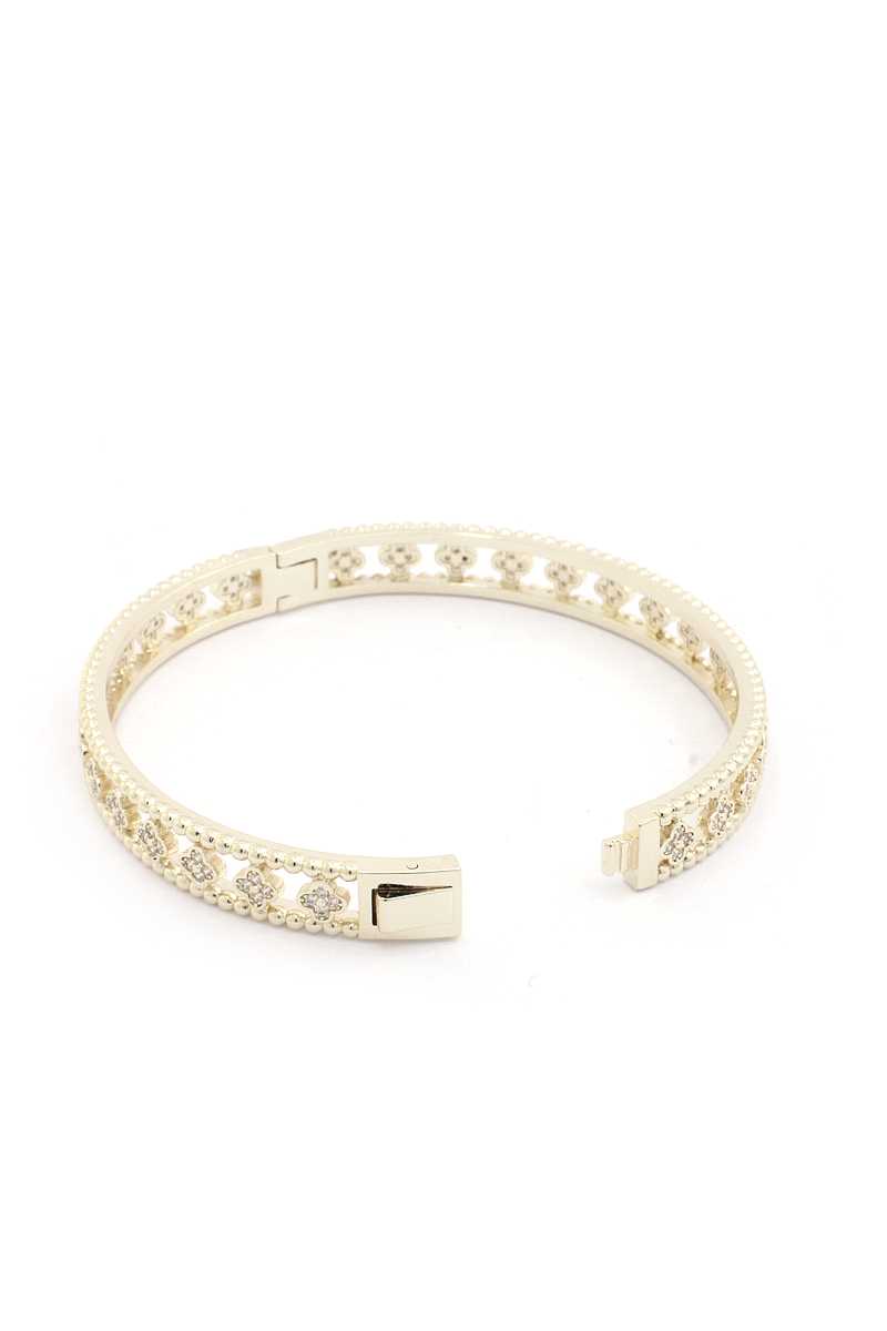 Bracelet en métal en forme de quatre feuilles