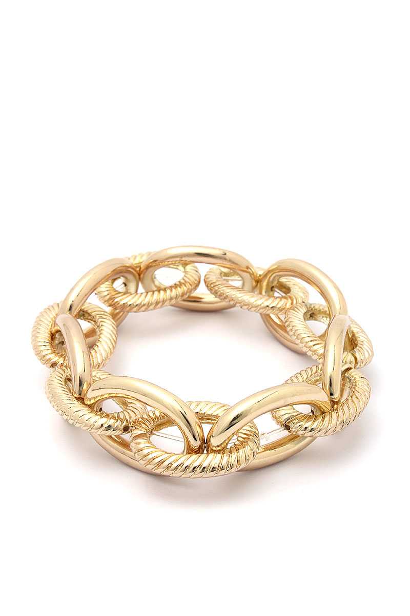 Bracelet en métal texturé épais