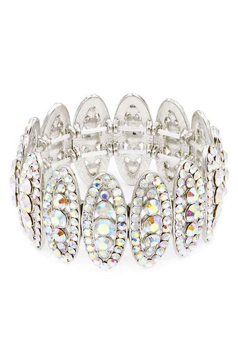 Bracelet extensible ovale en strass