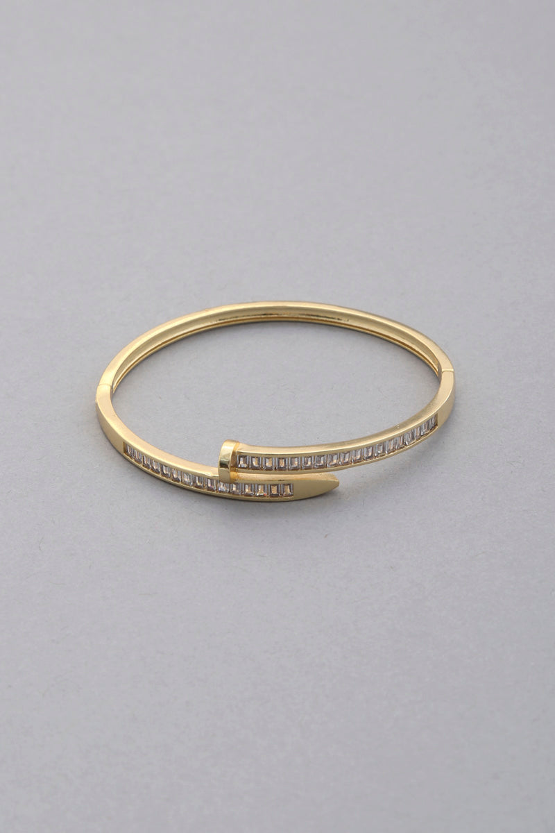 Bracelet jonc à ongles en cristal