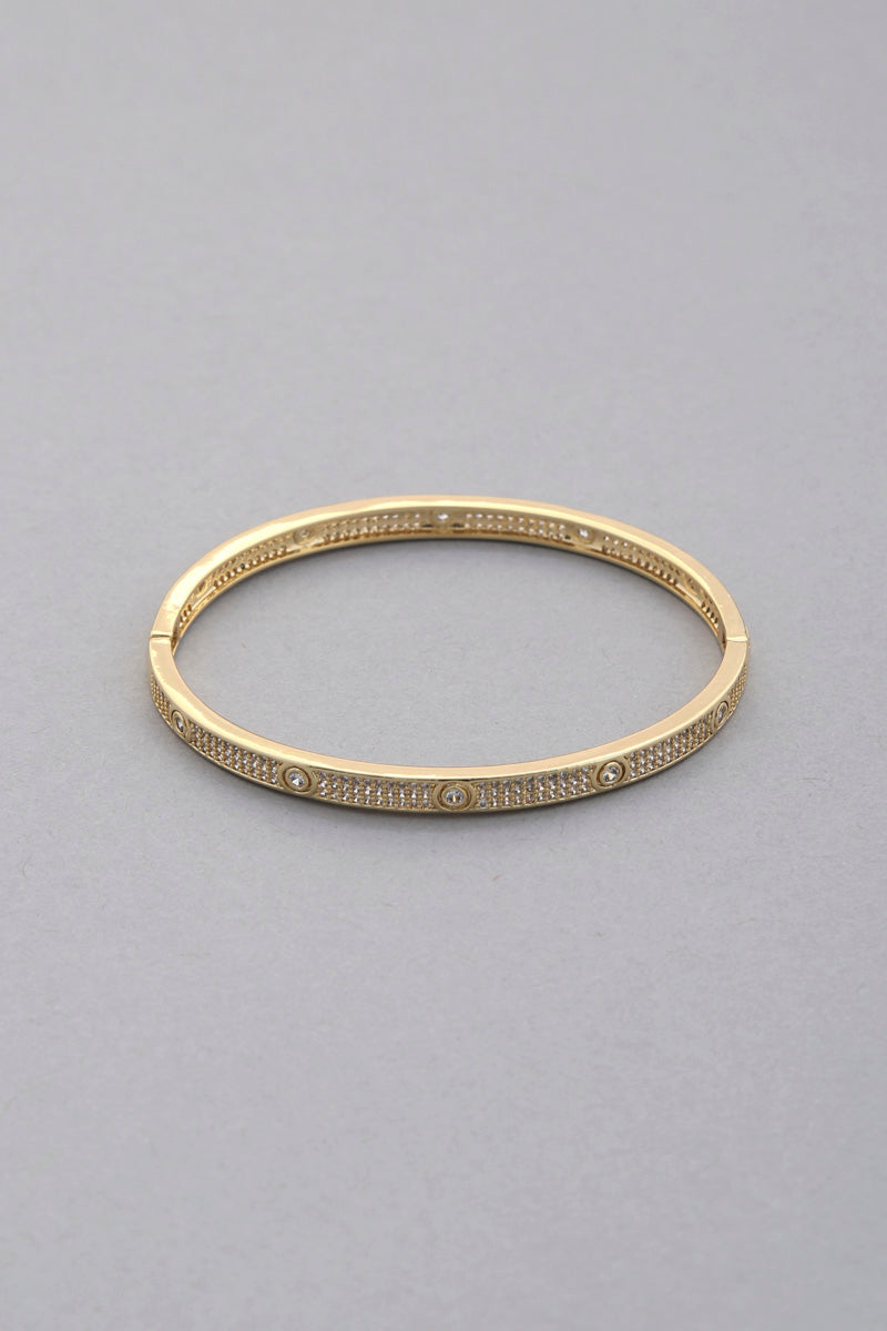 Bracelet jonc en métal cristal