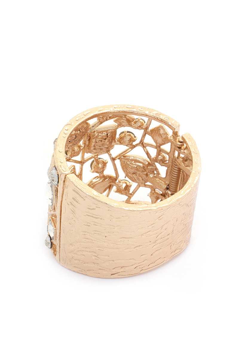 Bracelet manchette en métal en forme de cristal