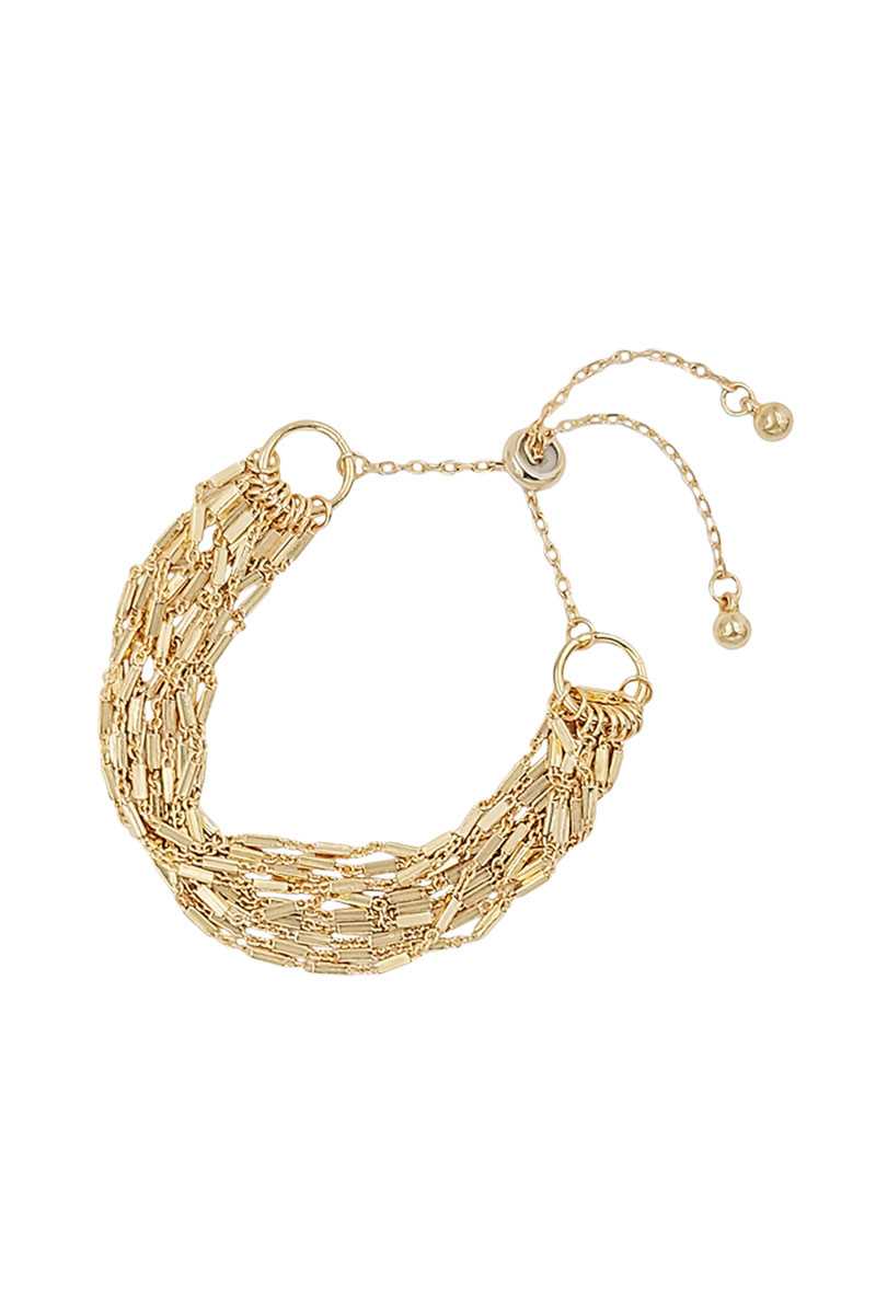 Bracelet réglable en chaîne multi-métal