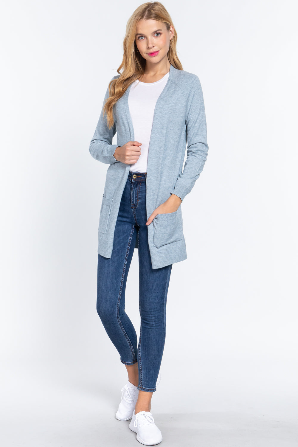 Cardigan pull ouvert Raglan Slv