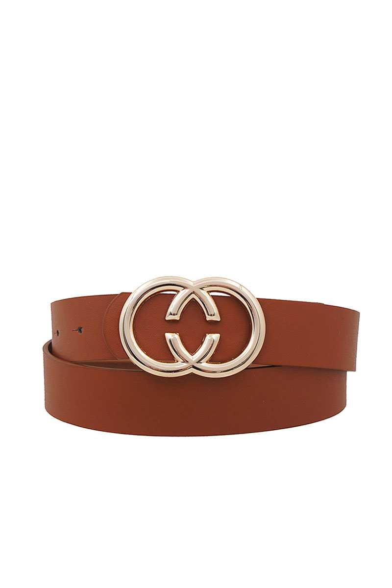 Ceinture à boucle à double anneau tendance