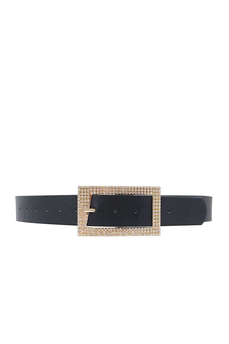 Ceinture à boucle carrée en strass à la mode