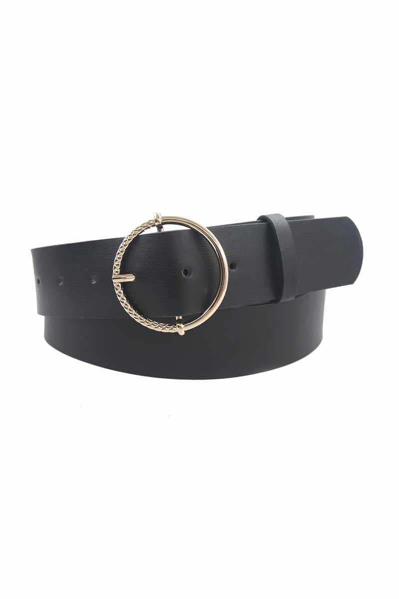 Ceinture à boucle circulaire demi-texturée