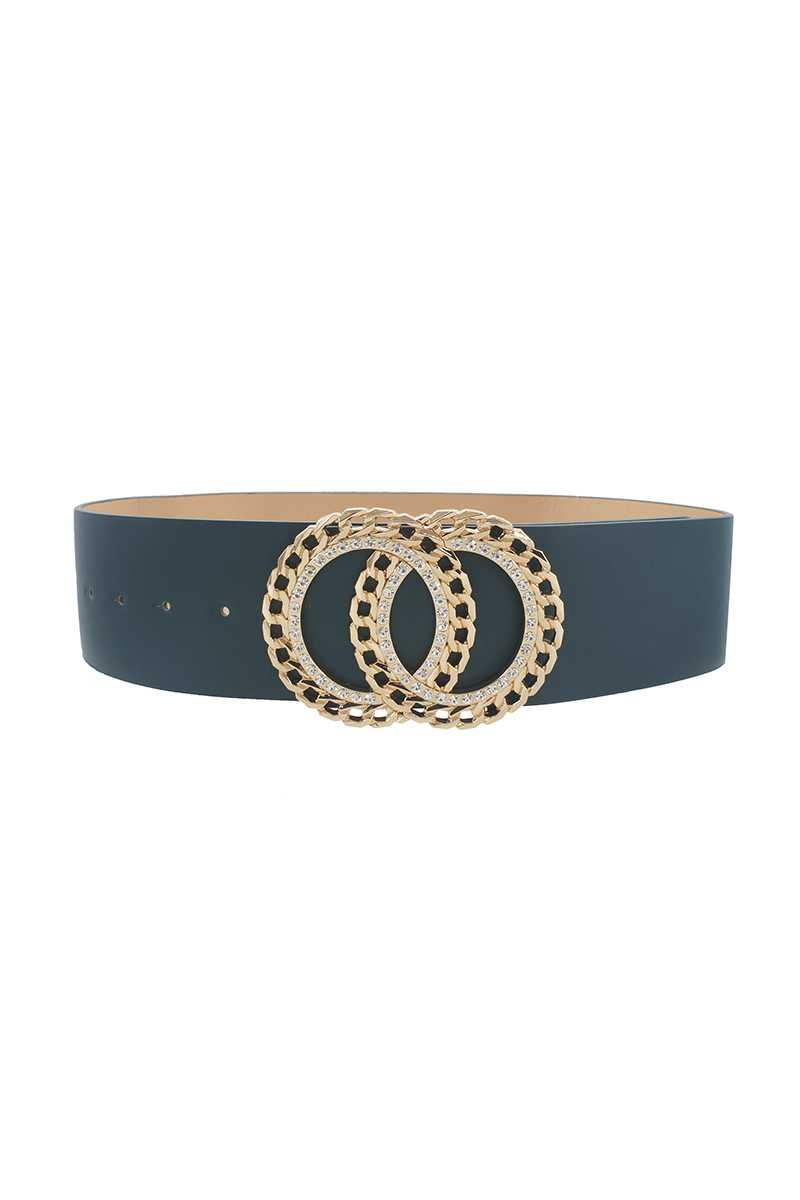 Ceinture à chaîne à double cercle et bordure en strass