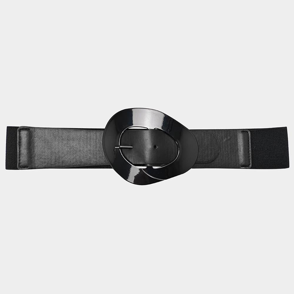 Ceinture élastique à boucle de forme ovale à la mode