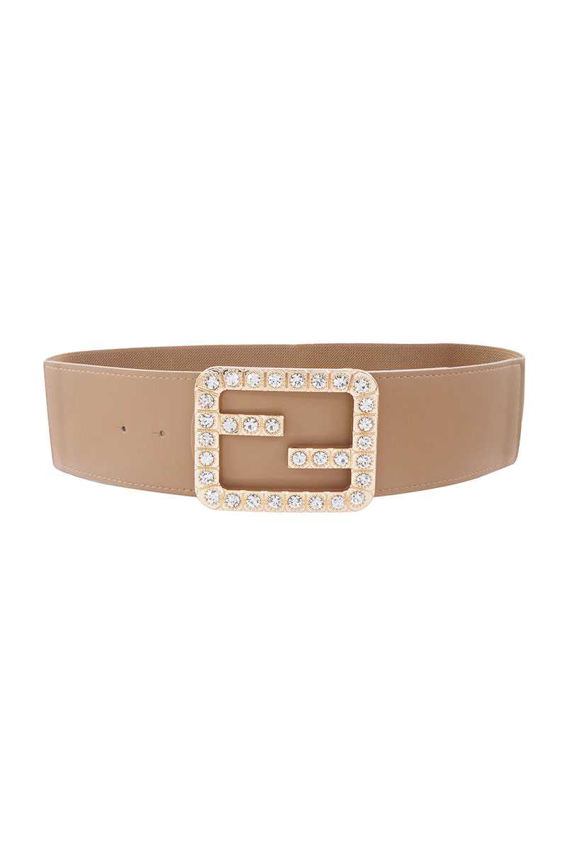 Ceinture élastique à boucle en strass 2fb