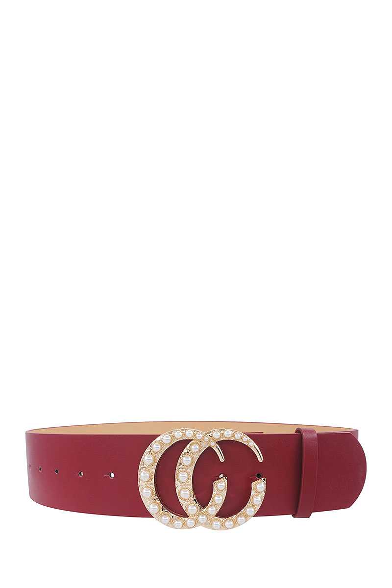 Ceinture élégante à boucle ornée de perles