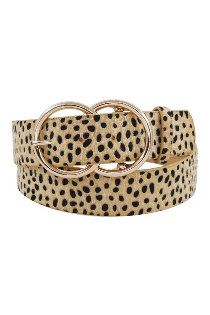 Ceinture élégante en fourrure et motif de guépard