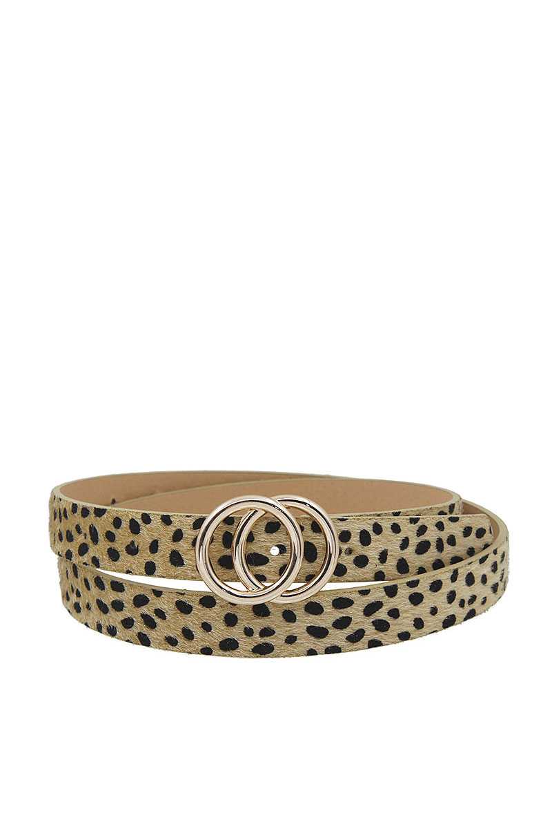 Ceinture élégante en fourrure léopard