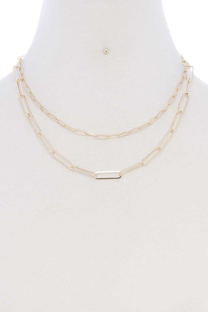 Chaîne de trombones en métal, collier à 2 couches