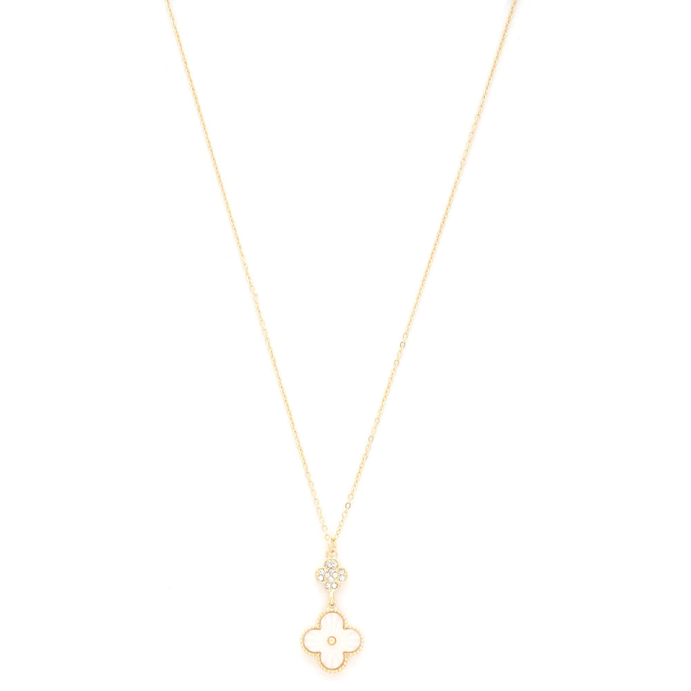 Collier à breloques double trèfle