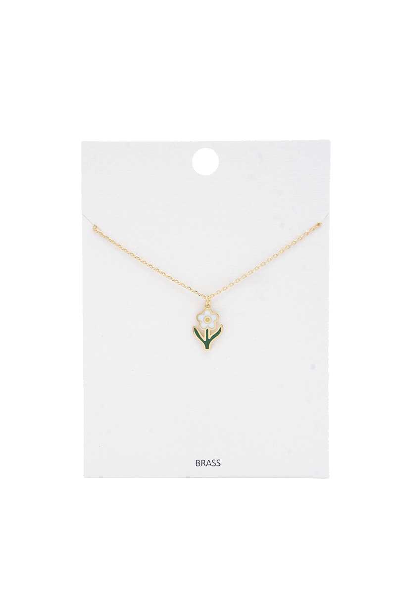 Collier à breloques en forme de fleur de marguerite