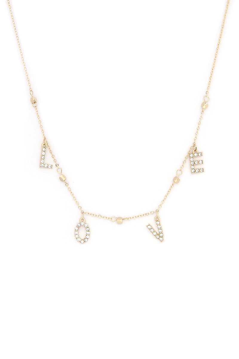 Collier à breloques en strass d'amour