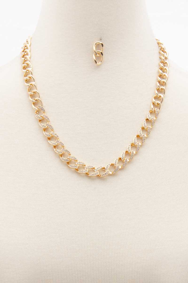Collier à maillons en strass