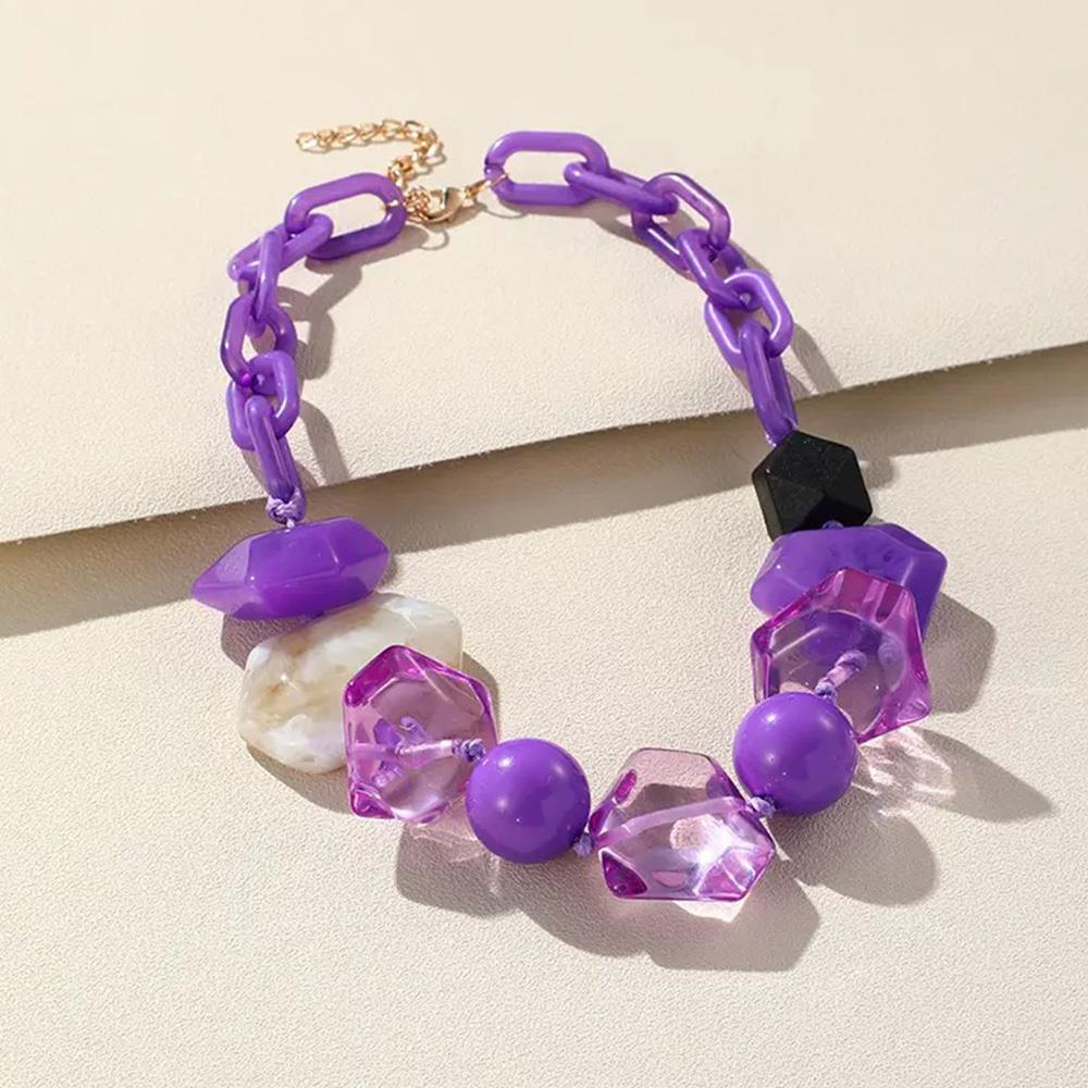 Collier à maillons ovales à grosses perles
