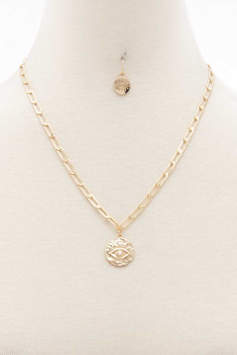 Collier à maillons ovales Sodajo Eye Coin