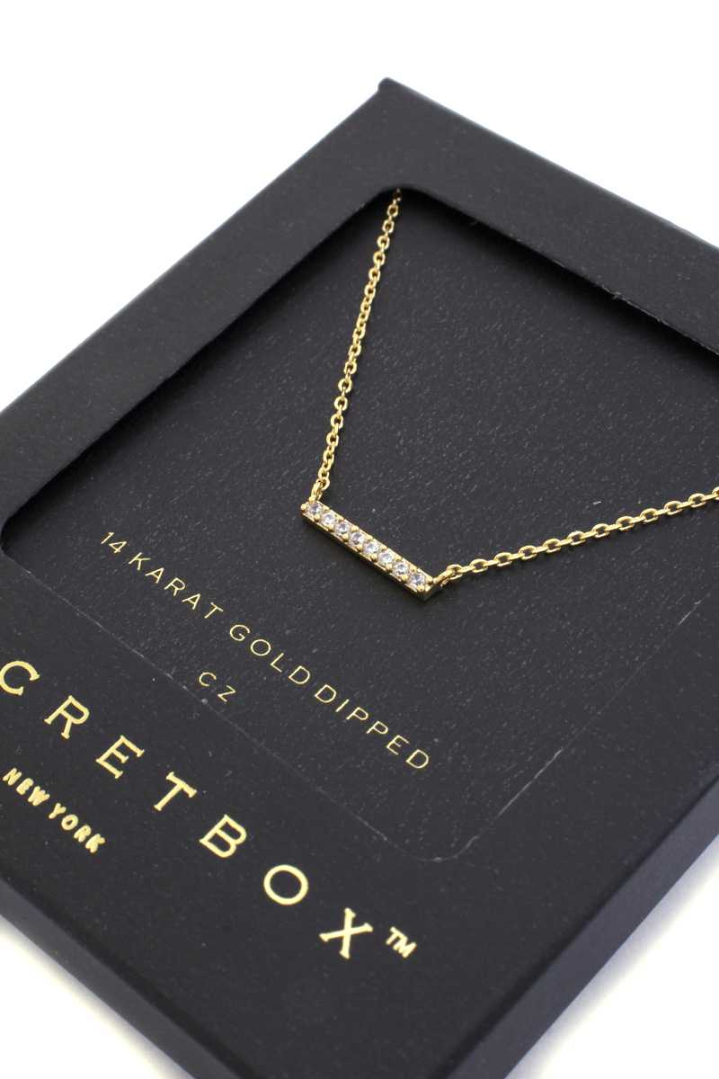 Collier barre en zircone cubique Secret Box
