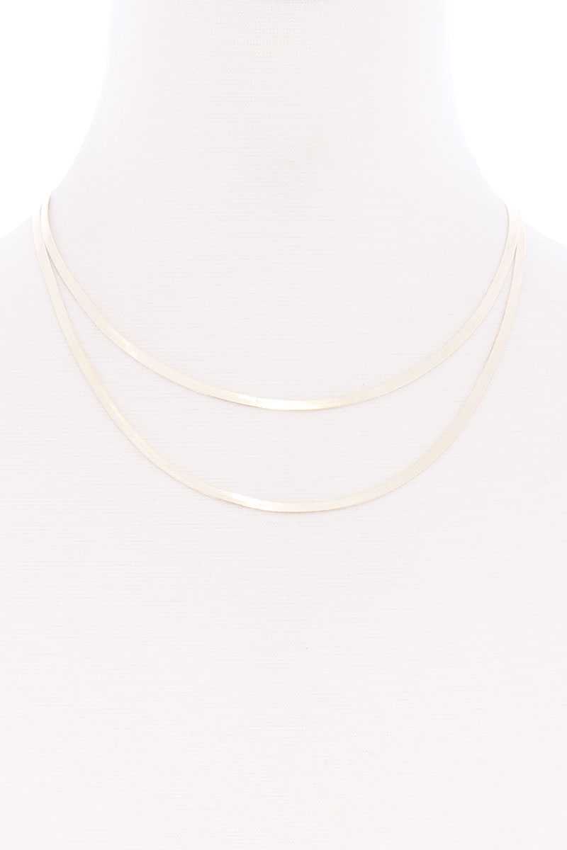 Collier chaîne en métal à chevrons à 2 couches Sodajo