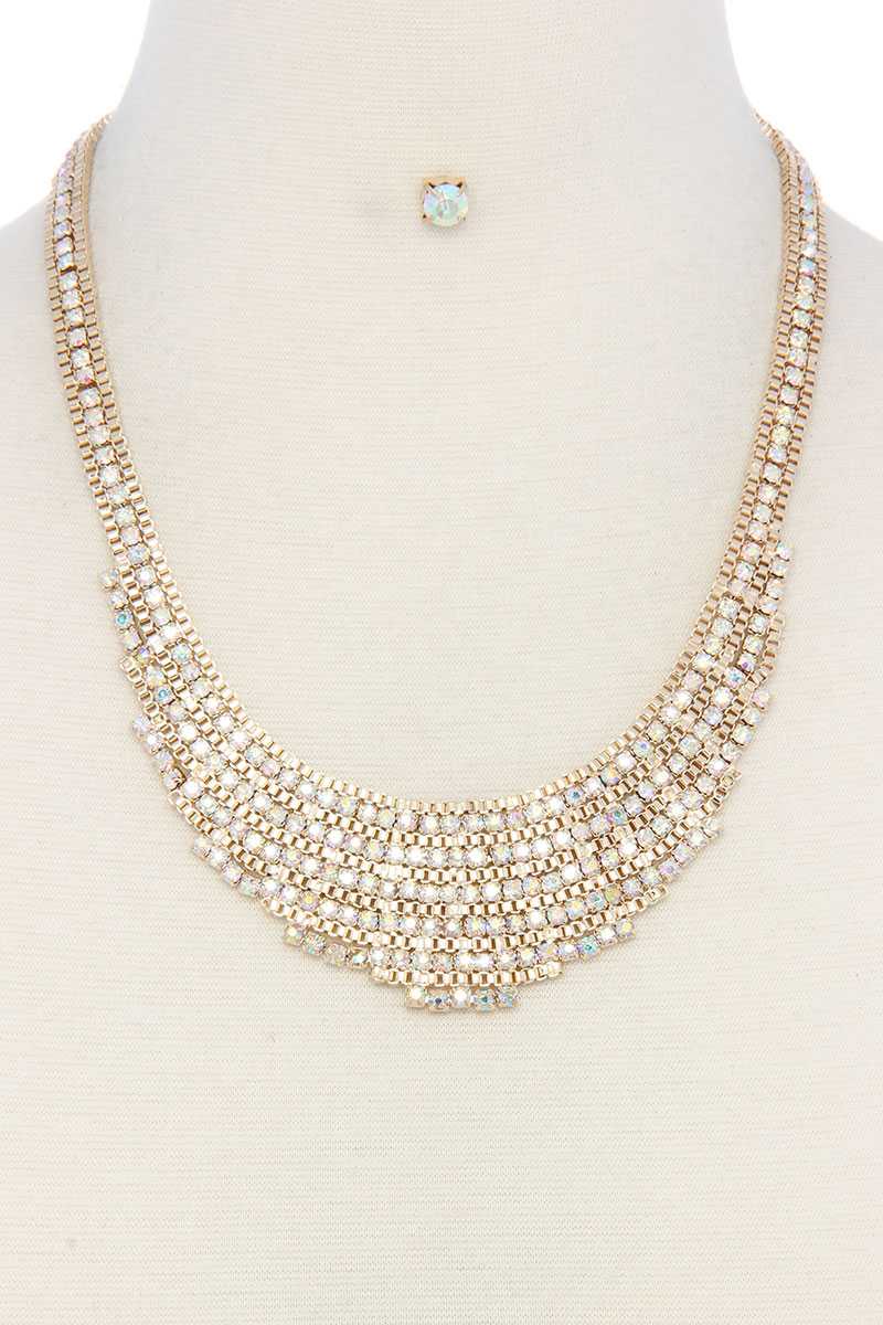 Collier court en strass