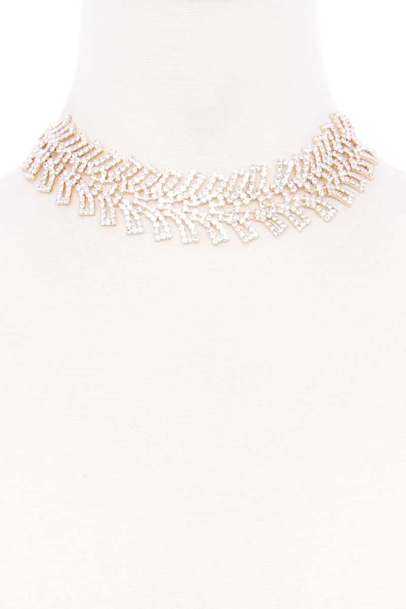 Collier court large en strass