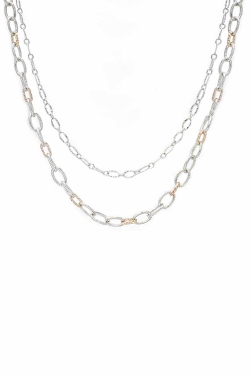 Collier de chaîne en métal à 2 couches