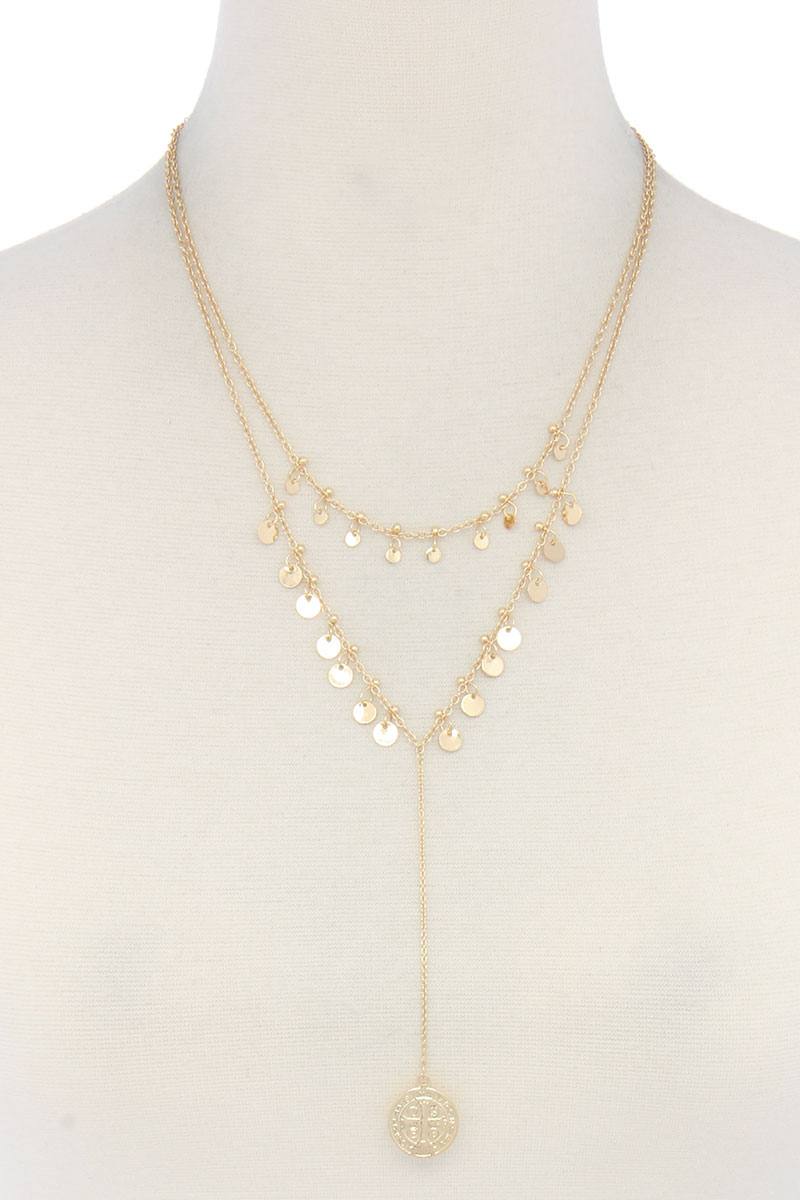 Collier en forme de Y avec pièce de monnaie
